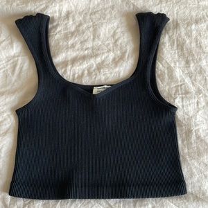 Cotton On Ribbed Crop Tank Black XS/S